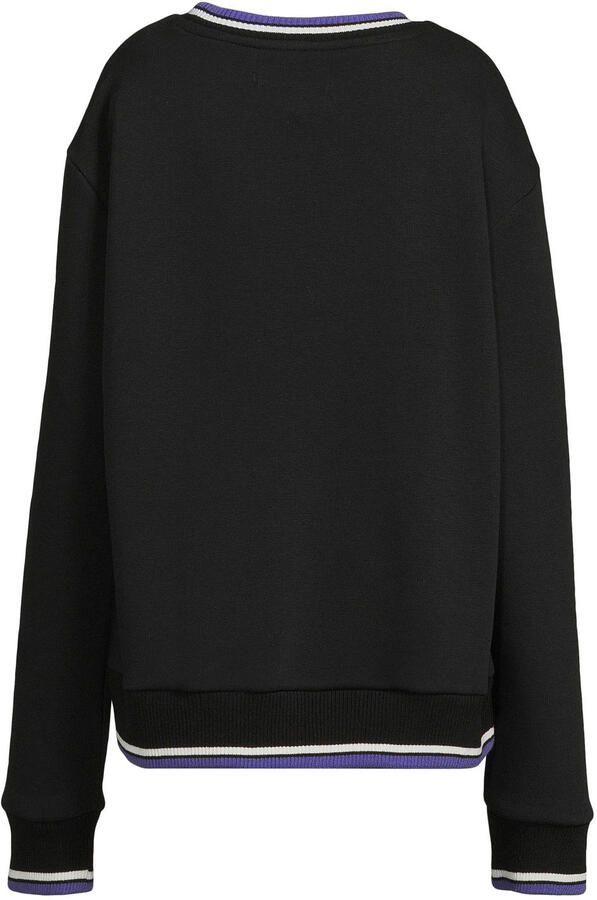 Coolcat fleece sweater met 1984 print Amalia zwart