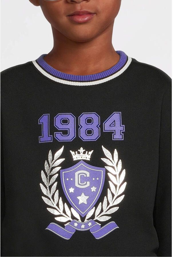 Coolcat fleece sweater met 1984 print Amalia zwart - Foto 2