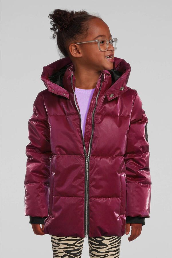 Coolcat gecoate pufferjas met C logo Jessy donkerrood - Foto 3