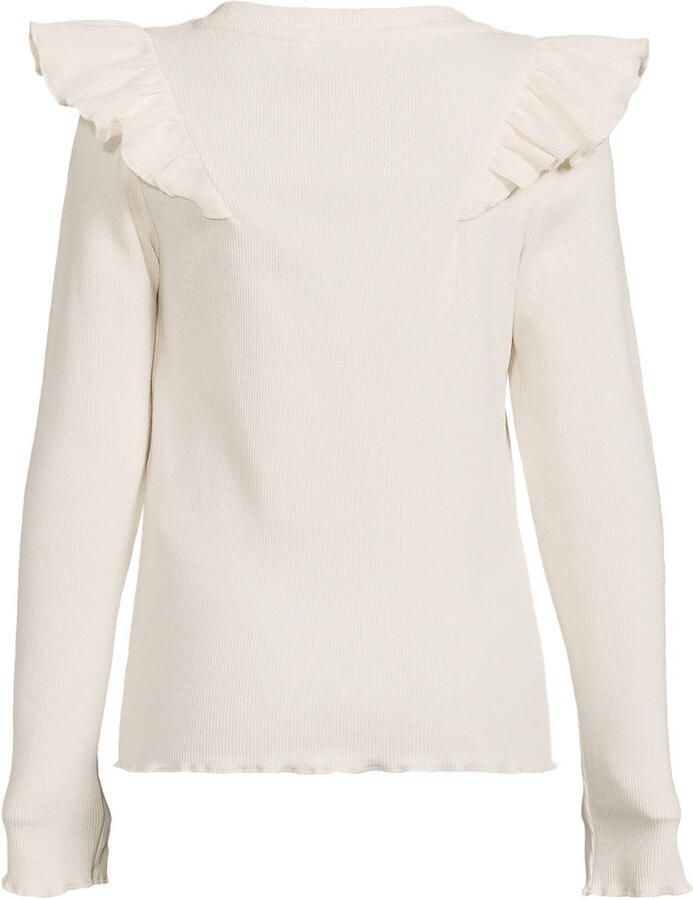Coolcat geribde longsleeve met rushes Megan crème - Foto 2