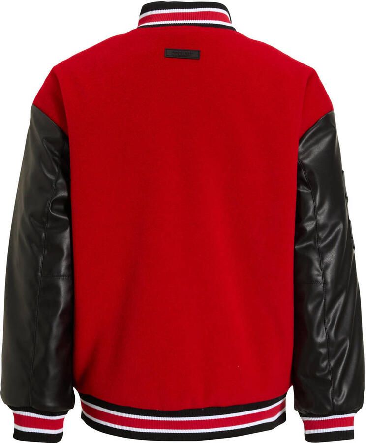 Coolcat baseball jacket met logo rood zwart