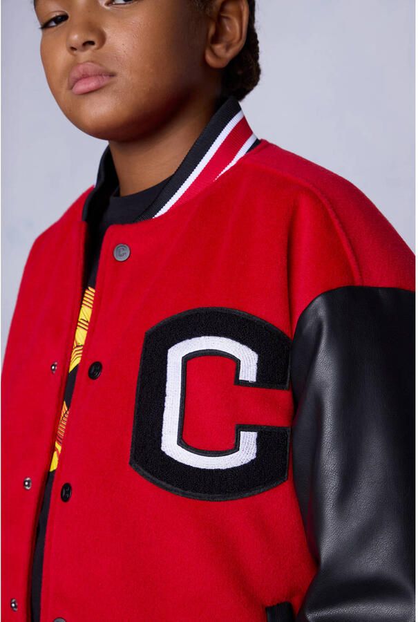 Coolcat baseball jacket met logo rood zwart - Foto 3