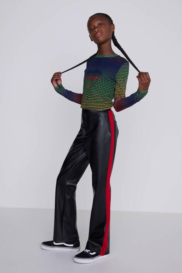 Coolcat imitatieleren Flare broek Bobby - Foto 3