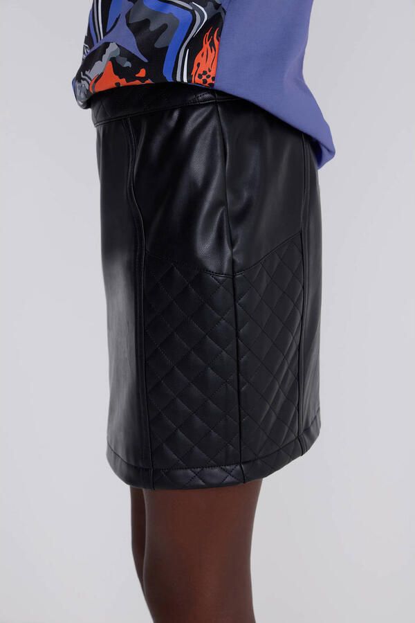 Coolcat Imitatieleren Rok Mylo met fancy stiksels - Foto 2