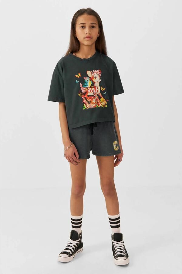 Coolcat korte broek Steffie met printopdruk donkergrijs - Foto 3