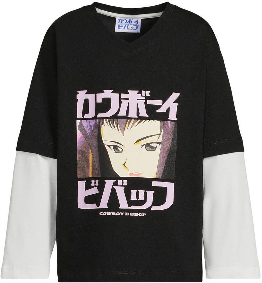 Coolcat longsleeve met Cowboy Bebop licence printopdruk zwart