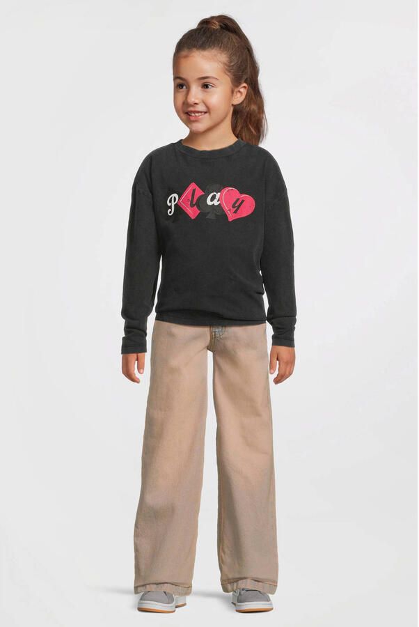Coolcat longsleeve met printopdruk Noor donkergrijs - Foto 3