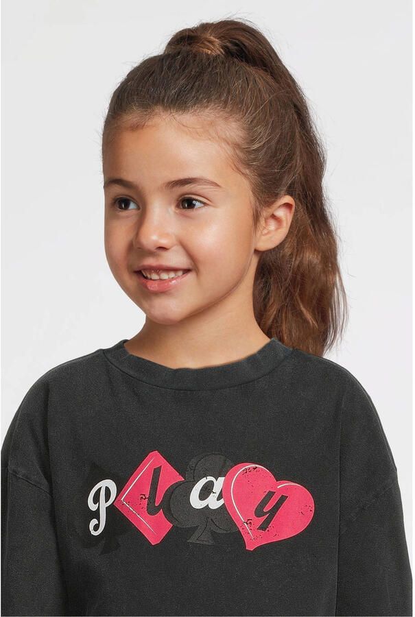 Coolcat longsleeve met printopdruk Noor donkergrijs - Foto 2