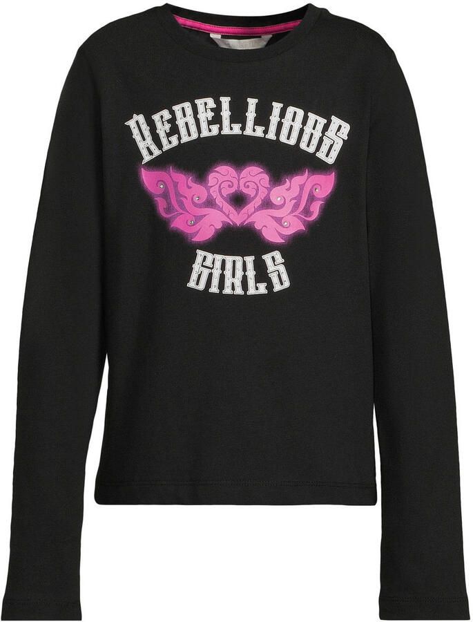 Coolcat longsleeve met Rebellious Girls print Michelle zwart