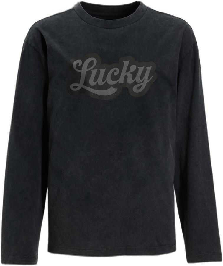 Coolcat oversized longsleeve Jesse met printopdruk acid grijs
