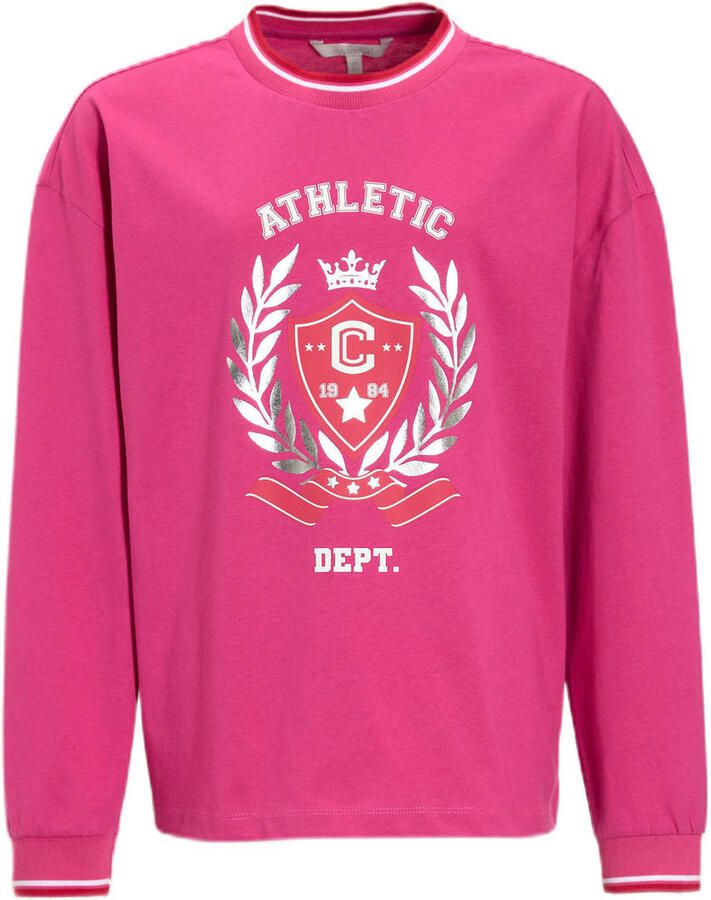 Coolcat oversized longsleeve met 1984 printopdruk Linda roze