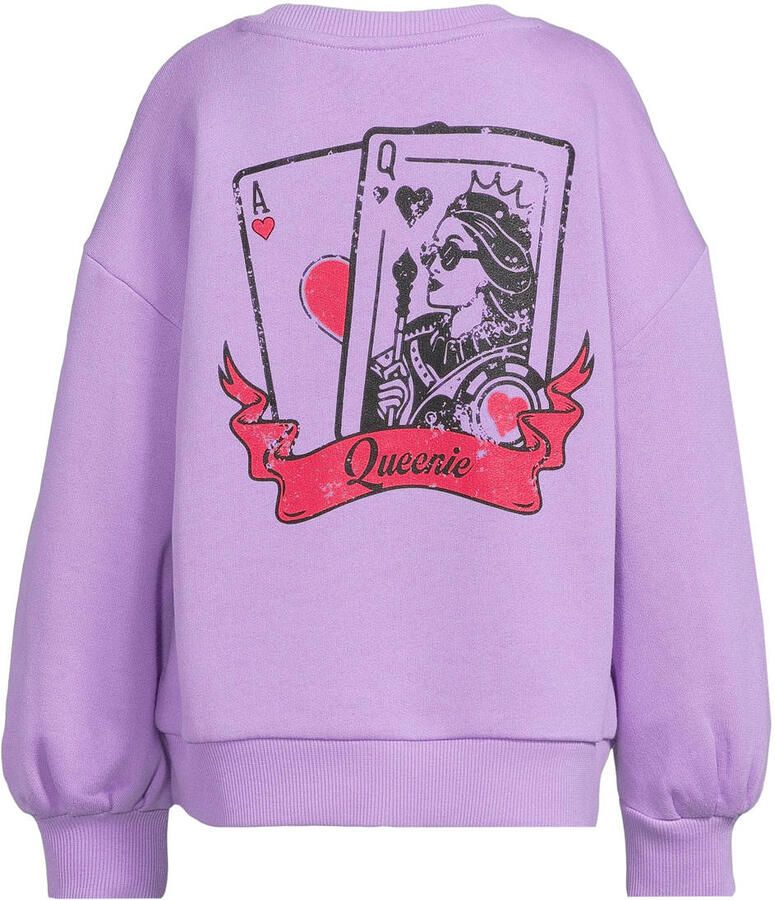 Coolcat oversized sweater met printopdruk Nora lila