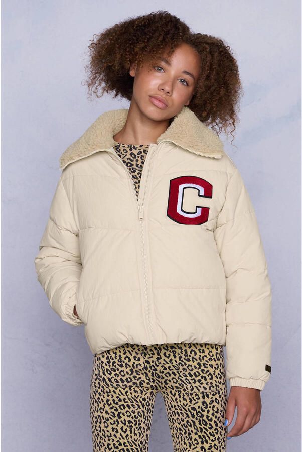 Coolcat Puffer Winterjas Joyce met Teddy Kraag Zand - Foto 2