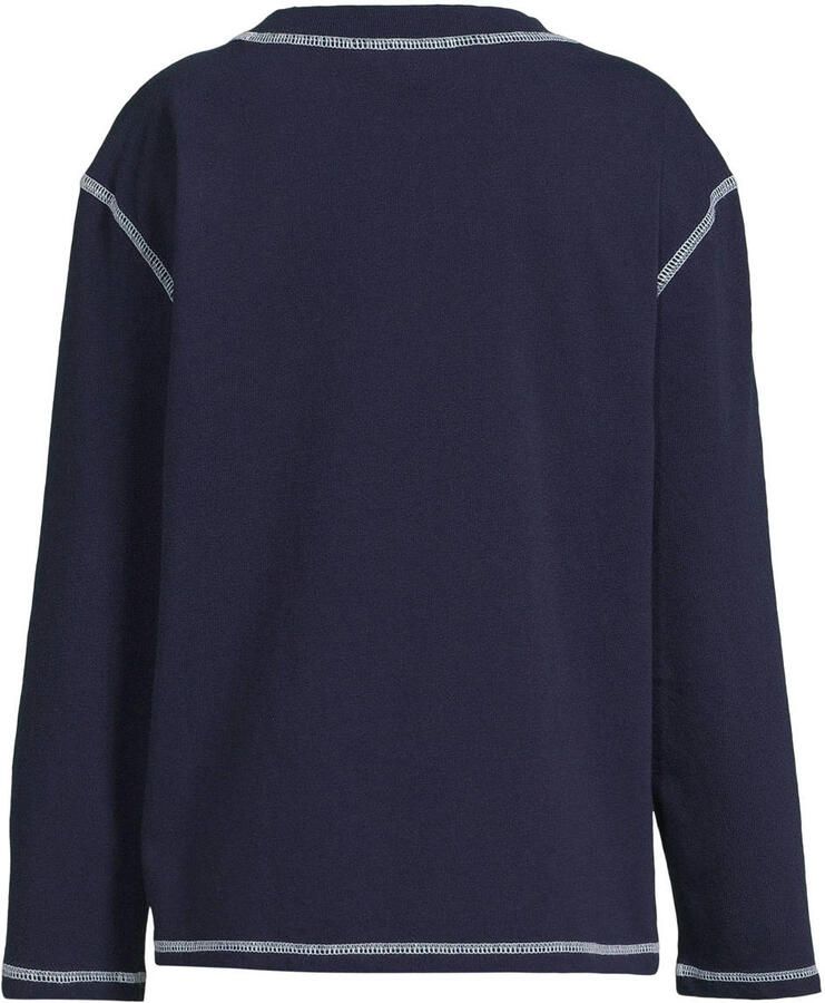 Coolcat relaxed overlock longsleeve met C logo Danny donkerblauw