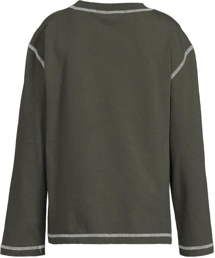 Coolcat relaxed overlock longsleeve met C logo Danny khaki
