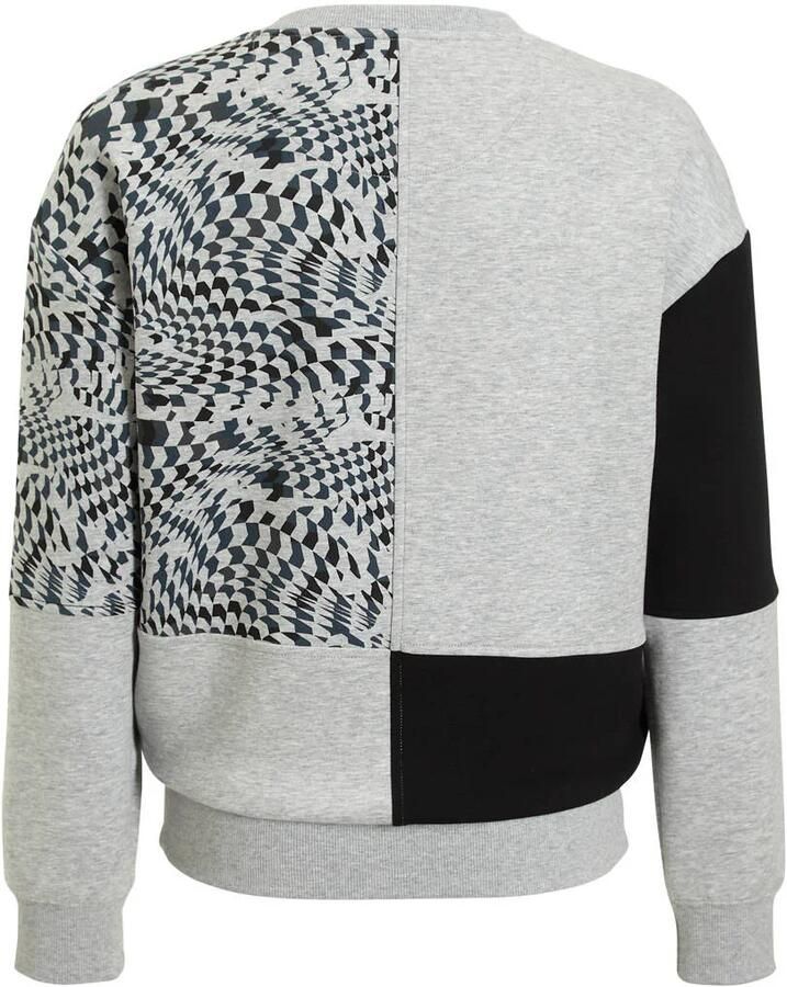 Coolcat sweater Nathan met allover print grijs melange