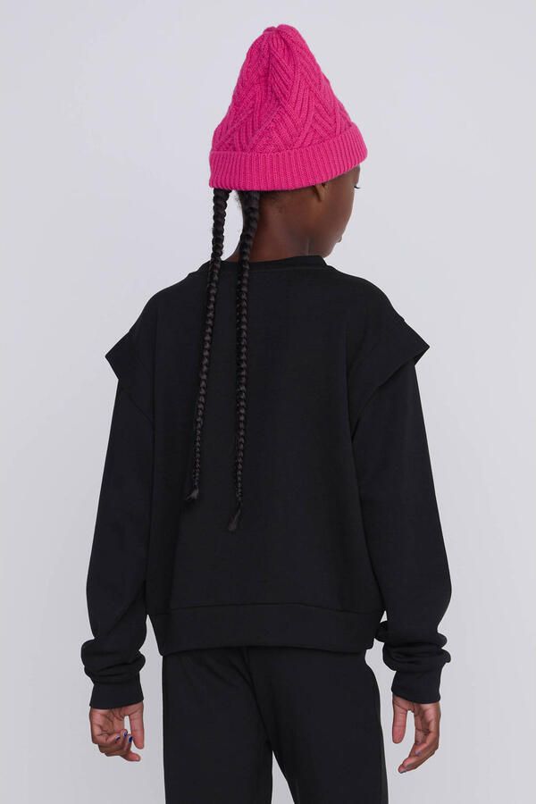 Coolcat Sweater Topaz met Schouder Detail Zwart - Foto 2
