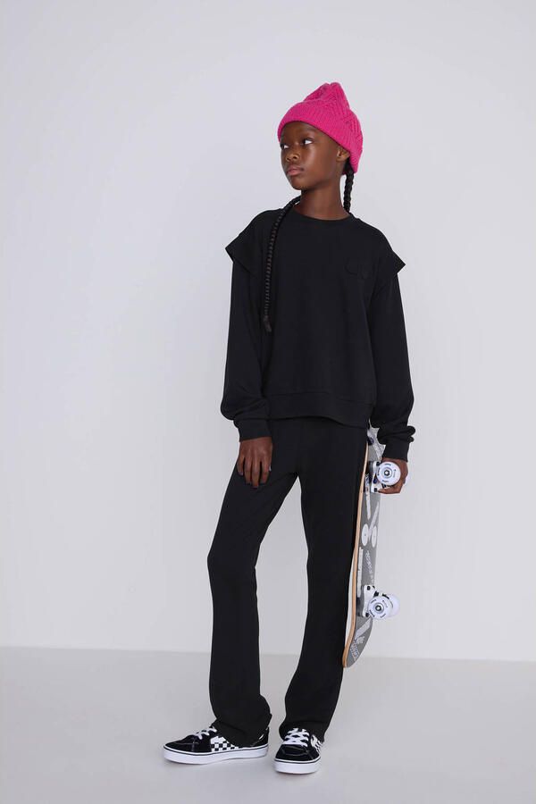 Coolcat Sweater Topaz met Schouder Detail Zwart - Foto 3