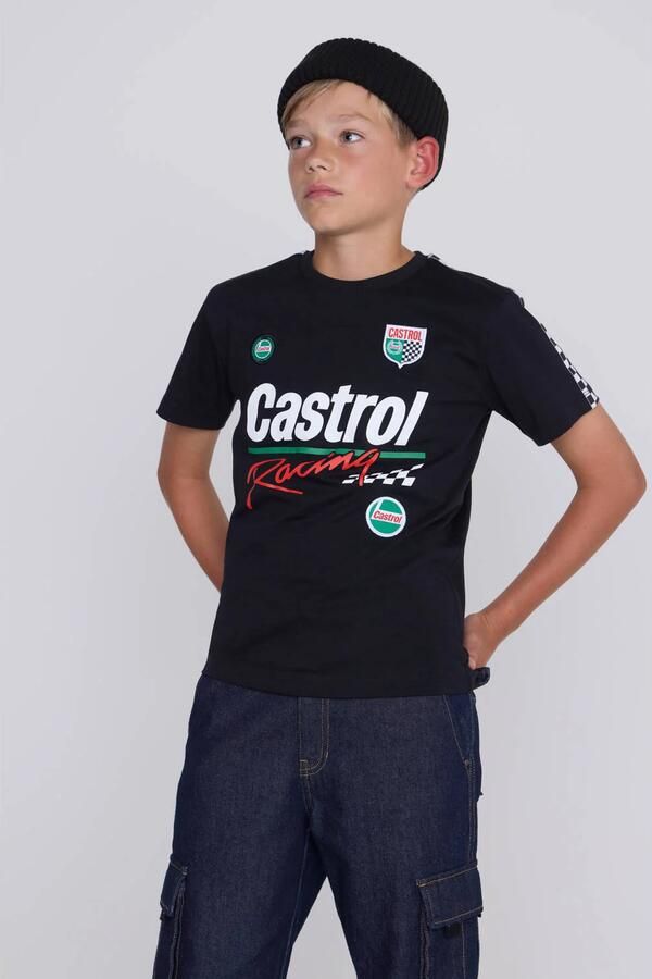 Coolcat T-shirt Castrol license met (back) print zwart - Foto 2