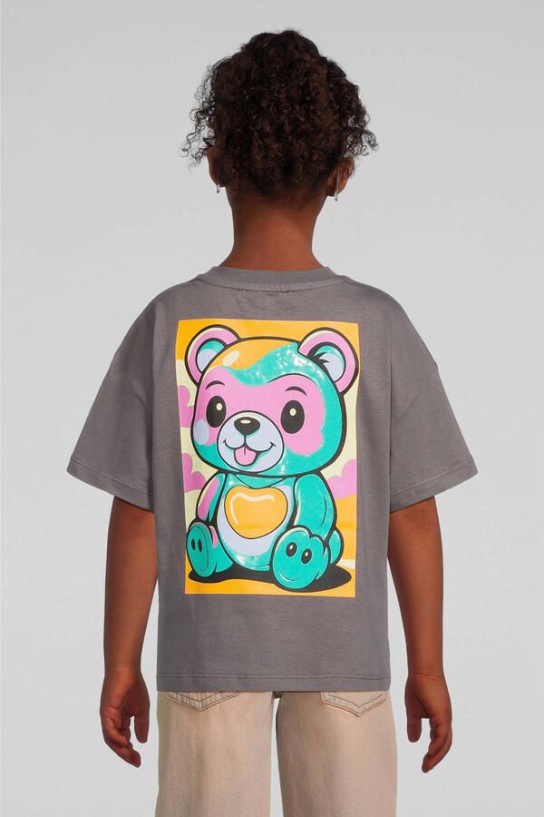 Coolcat T-shirt met beer printopdruk Esmee grijs - Foto 4