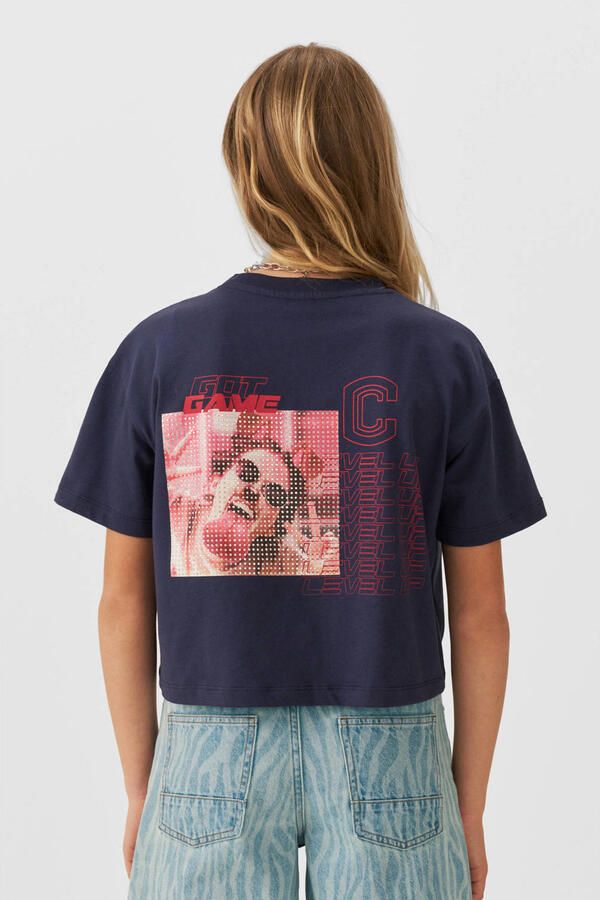 Coolcat T-shirt Zhara met printopdruk glitters donkerblauw - Foto 2