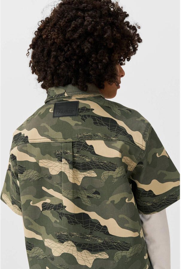 Coolcat twill overhemd Riley met camo print groen - Foto 3