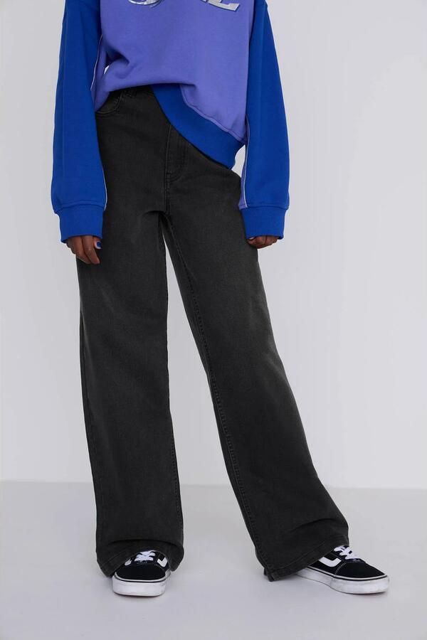 Coolcat Wide Leg Jeans Dominique Donker Grijs - Foto 4