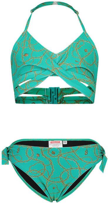 CoolCat Junior bikini Ynskje groen Meisjes Polyamide All over print 134 140