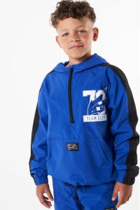 CoolCat Junior hoodie Harvey CB met tekst kobalt