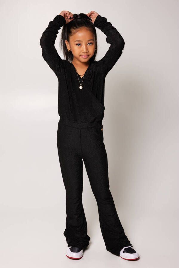 CoolCat Junior jumpsuit Pascall CG zwart Meisjes Nylon V-hals 158 164