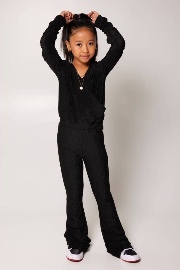 CoolCat Junior jumpsuit Pascall CG zwart Meisjes Nylon V-hals 170 176