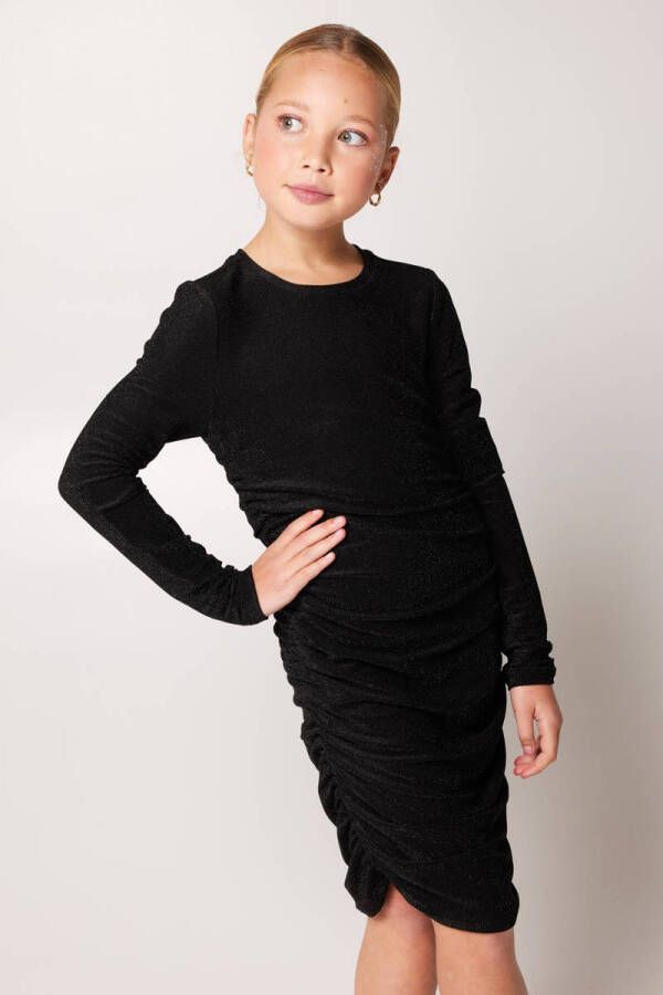CoolCat Junior jurk Djuna CG met glitters zwart