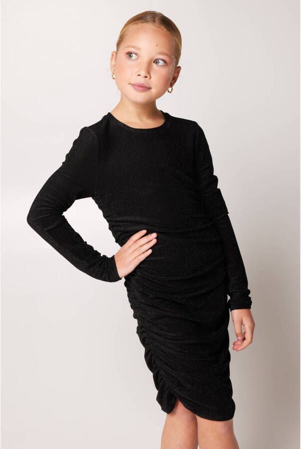 CoolCat Junior jurk Djuna CG met glitters zwart