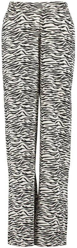 CoolCat Junior wide leg broek Phine CG met zebraprint zwart wit Meisjes Polyester 158 164