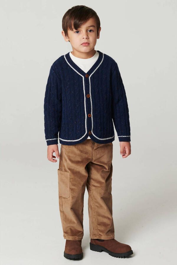 Copenhagen Colors corduroy cargobroek bruin Effen