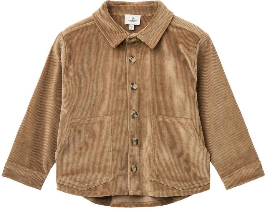 Copenhagen Colors corduroy overhemd bruin Effen