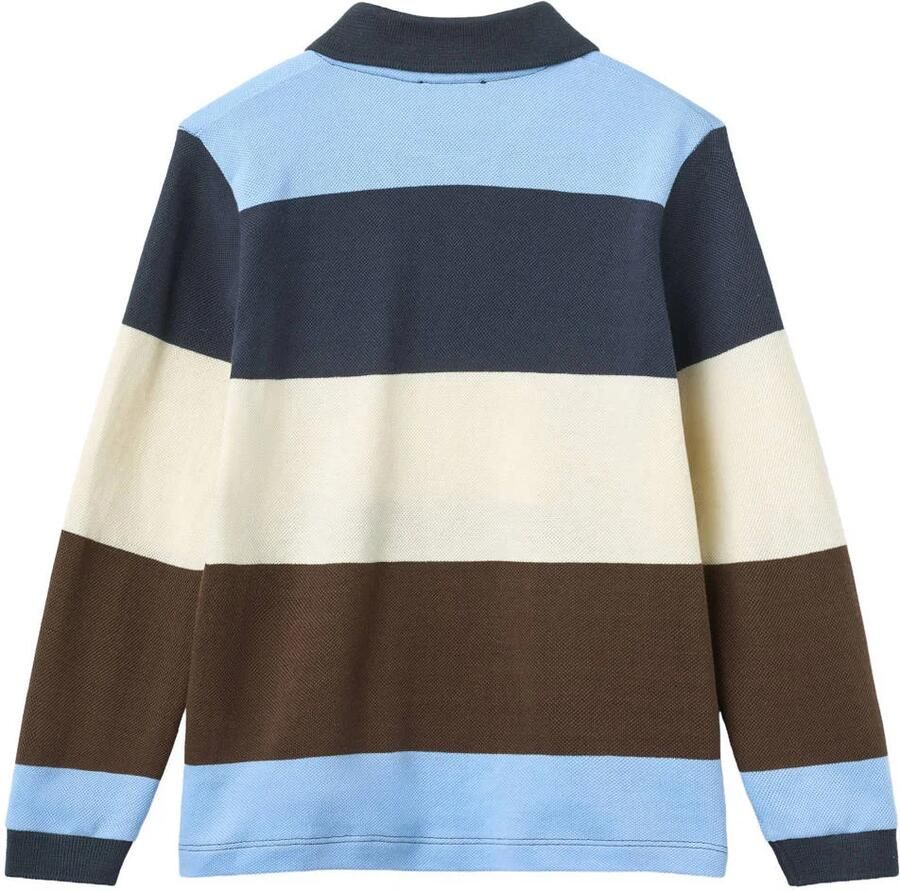 Copenhagen Colors gestreepte polo bruin blauw ecru Jongens Katoen Polokraag - Foto 2