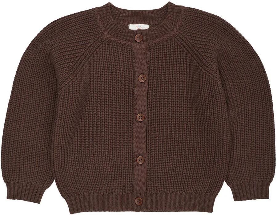 Copenhagen Colors katoenen gebreid vest donkerbruin Effen