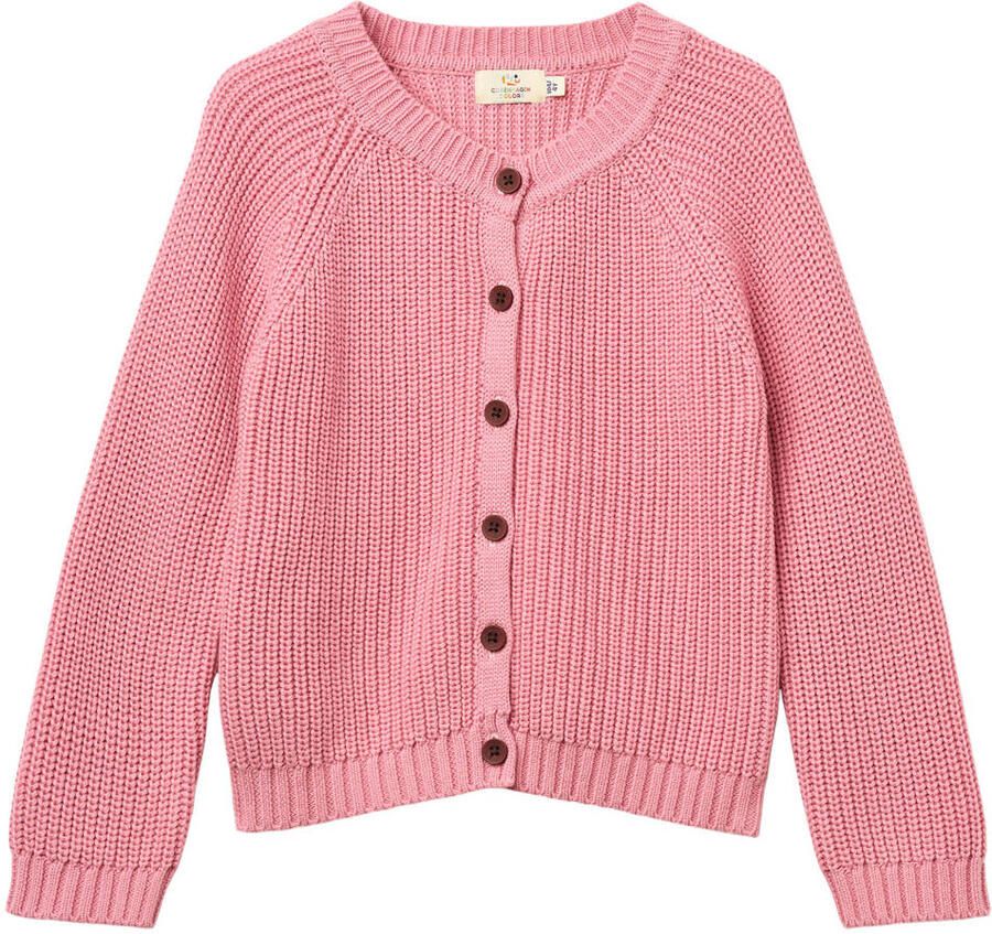 Copenhagen Colors katoenen gebreid vest roze Effen