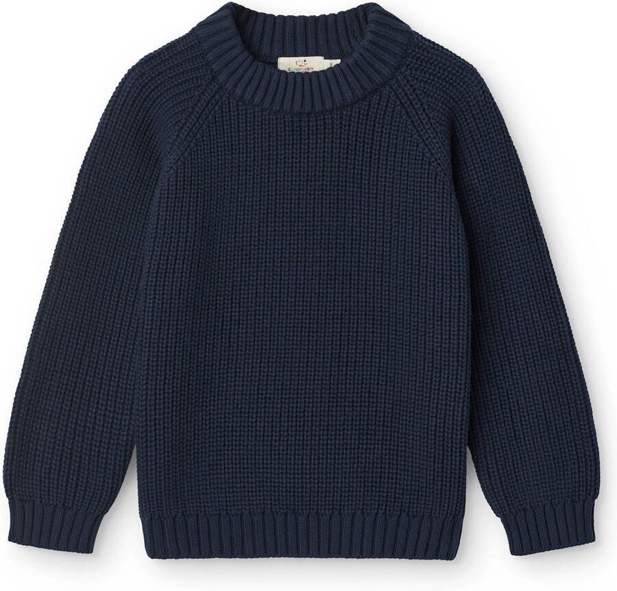 Copenhagen Colors katoenen gebreide trui donkerblauw