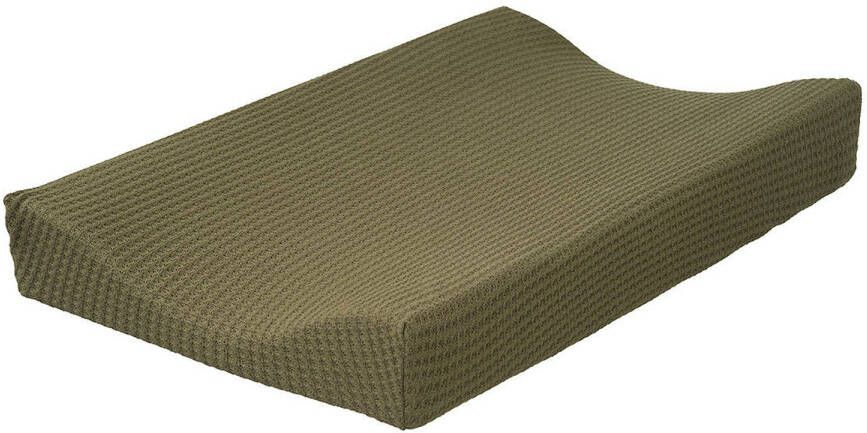 Cottonbaby aankleedkussenhoes wafel gebreid 48x72 cm kakigroen Effen