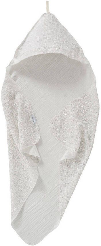 Cottonbaby badcape Cottonsoft Sparkle 75x75 cm wit zwart