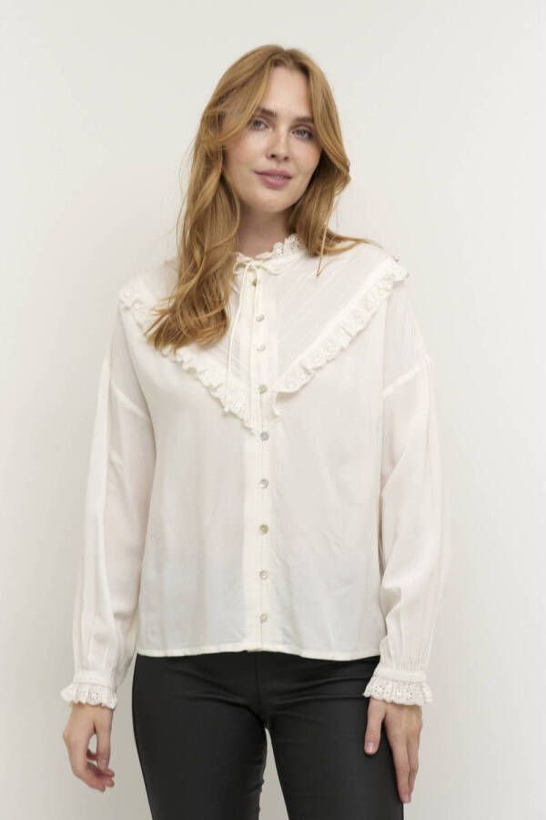 Cream blouse CRKuna met ruches crème
