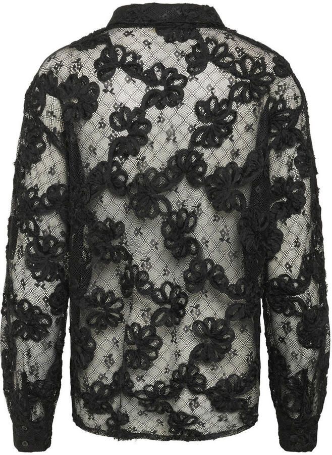 Cream blouse zwart