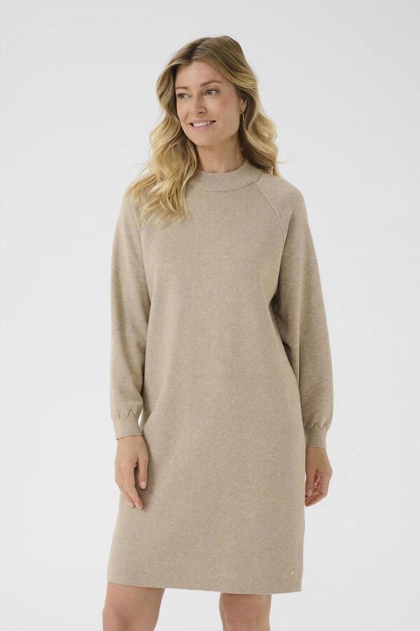Cream midi jurk crème