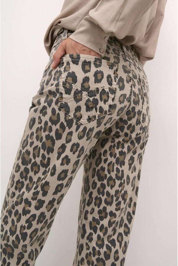 Cream regular jeans CRLeona met panterprint bruin zand - Foto 2