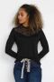 Cream Long Sleeve Tops Black Dames - Thumbnail 1