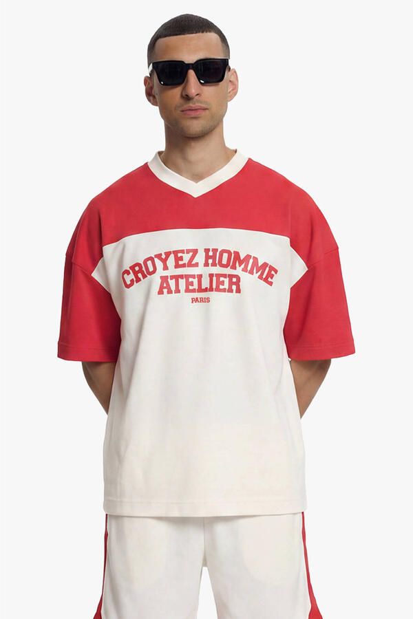 Croyez boxy T-shirt met backprint ecru