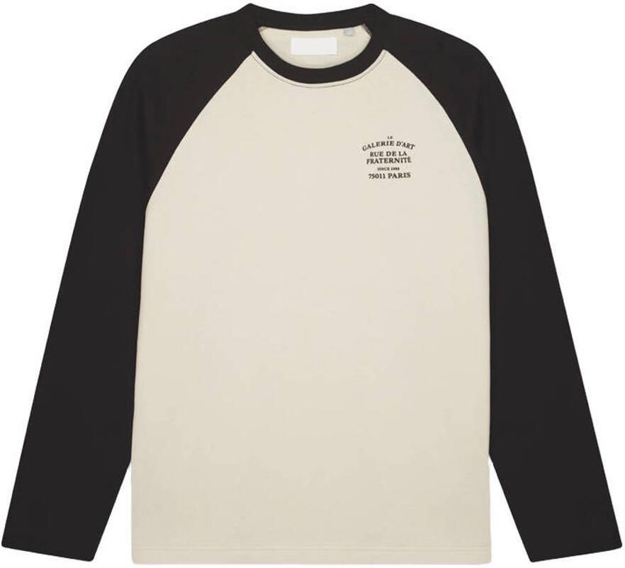 Croyez oversized longsleeve met print lichtbeige