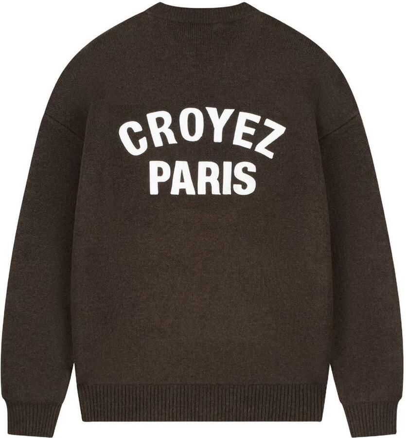 Croyez oversized sweater met backprint bruin